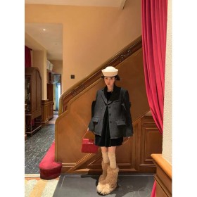 Japanese fine shiny tweed three-dimensional cut suit coat