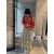Unlock the festive atmosphere red athlete jacquard knitted sweater jacket in advance