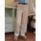 Gossip GirlVintage casual floral corduroy loose straight casual trousers