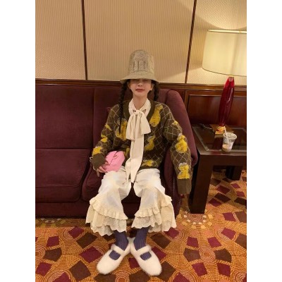 Raft gypsy lace ribbon hollow embroidered lace straight nine-point casual trousers