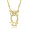 Wholesale 8K Gold Plated Lucky Owl Necklace - Stunning Pendant for Women and Girls