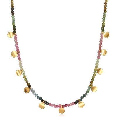 Exclusive Tourmaline Golden Moon Neckchain Necklace - Wholesale Distributor for Clocks, Jewelry, and Glasses