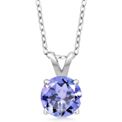Get the Best Deal on Gem * 925 Sterling Silver Blue Tanzanite Pendant Necklace - Authorized Distributor