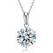 Elegant Women's Necklace - 18K White Gold Plated Silver with Ideal Cut Moissanite