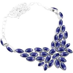 Wholesale Special: 38.50ct Genuine Amethyst & Blue Sapphire Necklace with 925 Gold-plated Chain - Limited Stock!
