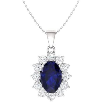 Limited Wholesale Opportunity: Class 14k White Gold Necklace with Sapphire and Diamond Pendant