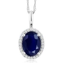 Elegant 10K White Sapphire and Diamond Pendant Necklace - Exclusive to Importers and Distributors