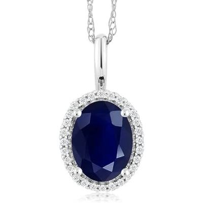 Elegant 10K White Sapphire and Diamond Pendant Necklace - Exclusive to Importers and Distributors