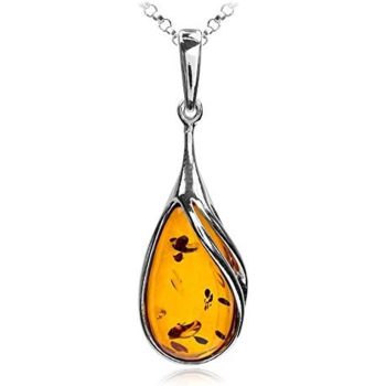 Wholesale Special: Genuine Amber Sterling Silver Pendant Necklace - 18-inch Chain, Certified4 Limited-Time Wholesale Deal