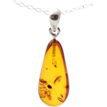 Premium Baltic Amber Pendant - Silver, Small-sized Minimalist Heart-shaped Design - Color | Wholesale forutors and Importers
