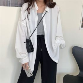 女慵懒风宽松衬衣开衫外套