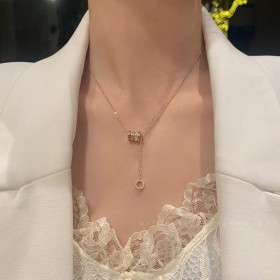 钛钢不掉色小蛮腰项链女