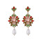 Cross border retro pearl earrings from Europe and America, high-end floral alloy studded earrings, light luxury feng shui drop shaped earrings