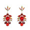 Europe and America Cross border Source New Style Personalized Exaggerated Colorful Crystal Gem Earrings Elegant and Luxury Long Women's Earrings