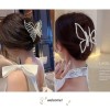 Butterfly Clasp Clip Large Back Spoon Korean Elegant and Elegant Style, Small Design Diamond Pearl Hairpin 2022 New Female