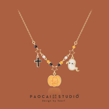 南瓜十字架幽灵吊坠