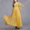2023 Spring Summer New look fashion long sleeve women yellow elegant maxi dress