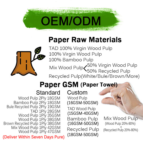 12 Roll OEM/ODM Manufacturer Paper Towel 2 Ply 10 Inch 12 X 80m Kitchen Hand Paper Towels Roll