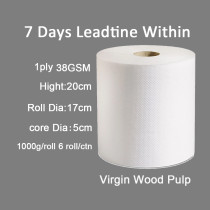 FSC 1000g 38GSM Commercial Paper Towel Virgin Wood White Hand Paper Towel Roll