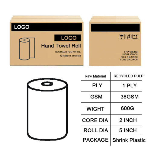 Sustainable Hand Paper Towel Roll Made from Recycled Pulp - Ideal for Distributors and Agents