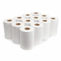 Professional OEM Mix Wood Pulp Hand Paper Towels Roll 1Ply 35gsm - White