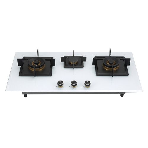 3 Burner Gas Stove | White Glass | for Kitchen Cooking | Wholesale| B822