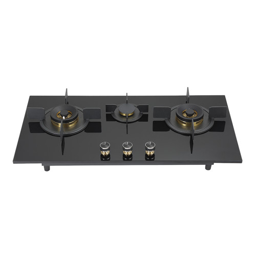 3 Burner Gas Stove | Black Glass | Kitchen Cooktops| OEM/ODM | Wholesale | B821