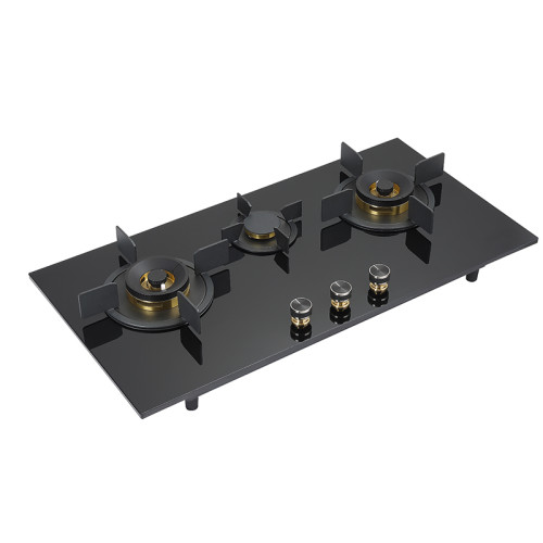 3 Burner Gas Stove | Black Glass | Kitchen Cooktops| OEM/ODM | Wholesale | B821