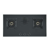 Private Label Gas Cooker Factory | 3 Burner Glass Gas Cooker | B828 Black