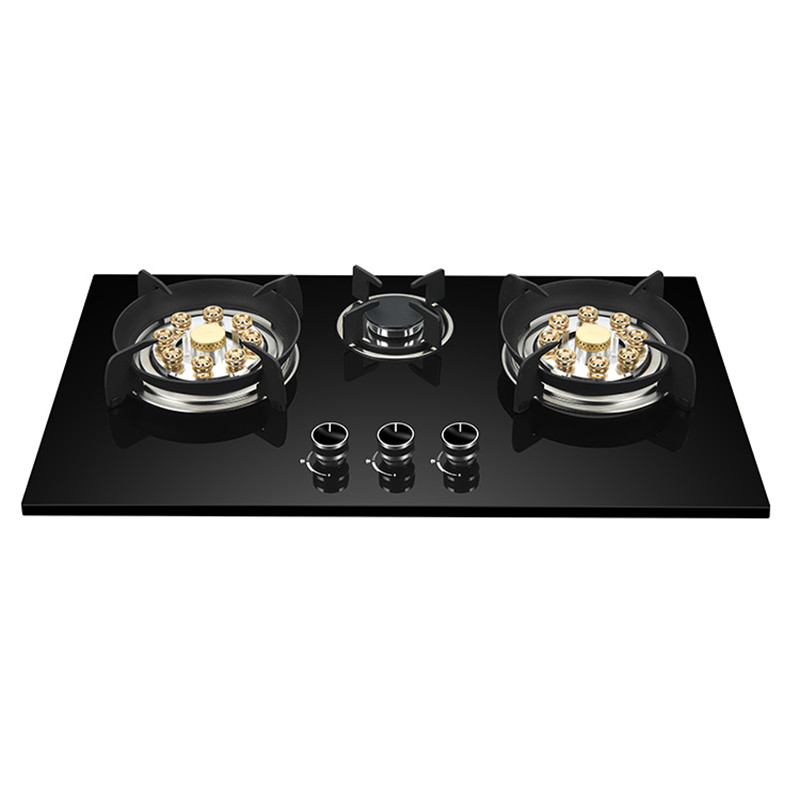 Custom 3 Burner Gas Cooker Stove Manufacturer | Gas Stove with Glass Cooktop | S-001