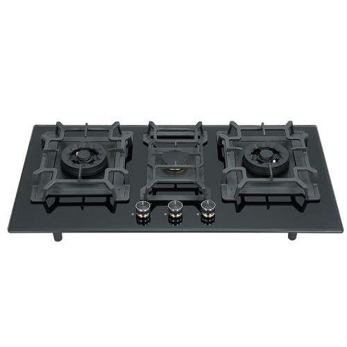 3 Burner Gas Stove | Black Glass | Beveled Edges | Customized Stove | B888