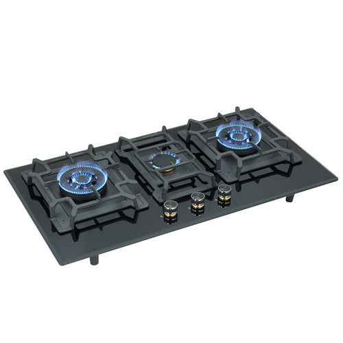 3 Burner Gas Stove | Black Glass | Beveled Edges | Customized Stove | B888