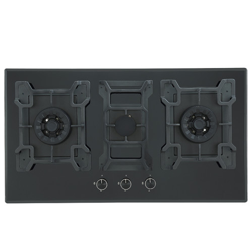 3 Burner Gas Stove | Black Glass | Beveled Edges | Customized Stove | B888