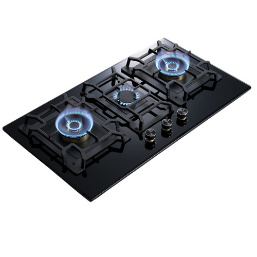 3 Burner Gas Stove | Black Glass | Customized Stove | B889