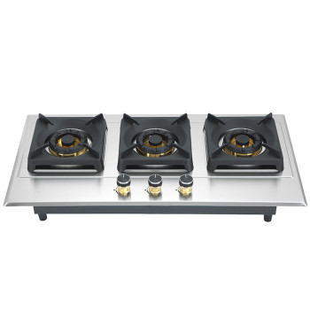 Durable 3 Burner Gas Stove for Kitchen Cooking | Custom Gas Cooktop Manufacturer | P-395