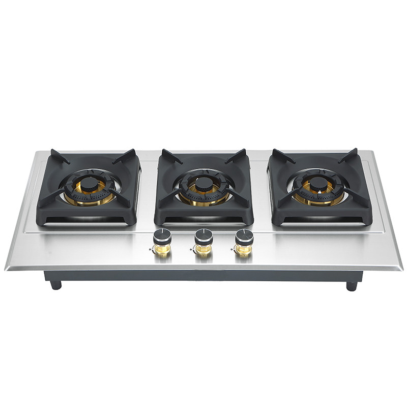 Durable 3 Burner Gas Stove for Kitchen Cooking | Custom Gas Cooktop Manufacturer | P-395