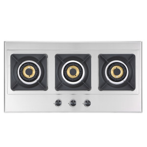 Durable 3 Burner Gas Stove for Kitchen Cooking | Custom Gas Cooktop Manufacturer | P-395