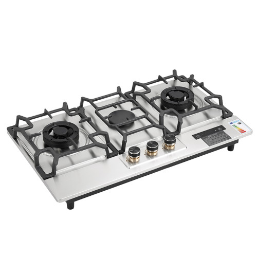 Professional Custom Built-in Gas Stove | 3 Burner Kitchen Cooking Hob | XST-3-777N