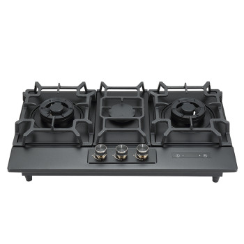 Black Stainless Steel Gas Stove | Custom 3 Burner Gas Stove | 777-MB