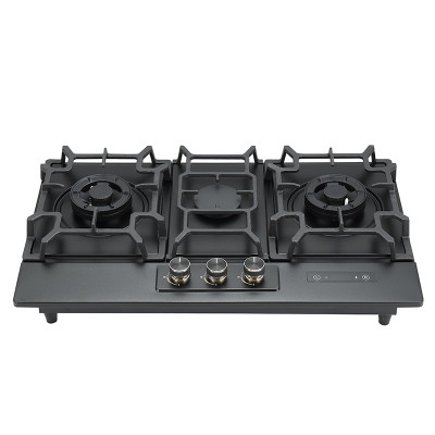 Black Stainless Steel Gas Stove | Custom 3 Burner Gas Stove | 777-MB