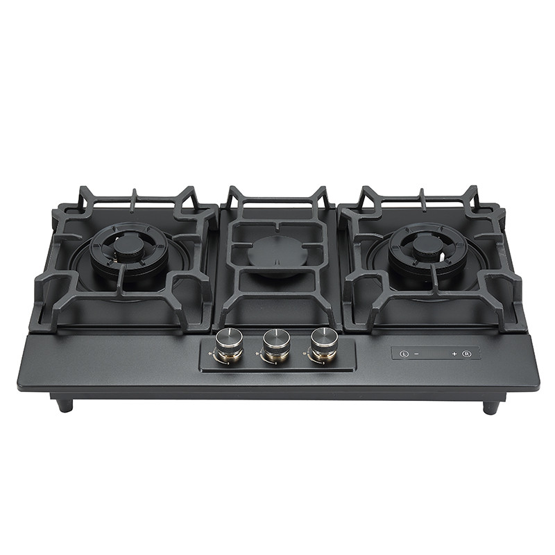 Black Stainless Steel Gas Stove | Custom 3 Burner Gas Stove | 777-MB