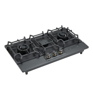 Black Stainless Steel Gas Stove | Custom 3 Burner Gas Stove | 777-MB