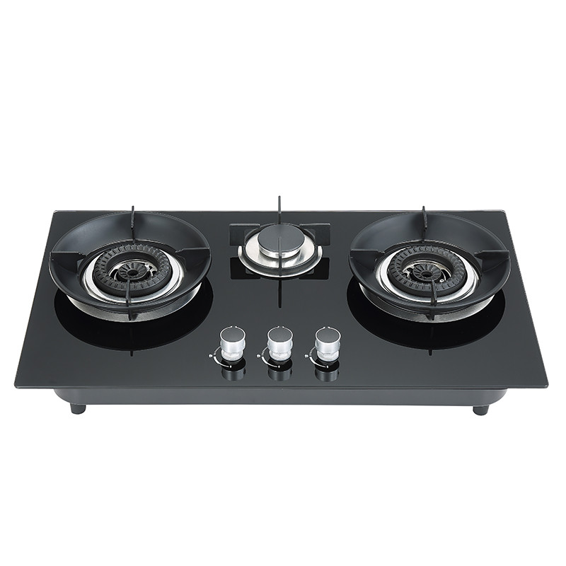 Custom 30 inch Three Burner Tempered Glass Gas Cooktop | Gas Range Cooktop Factory | B715
