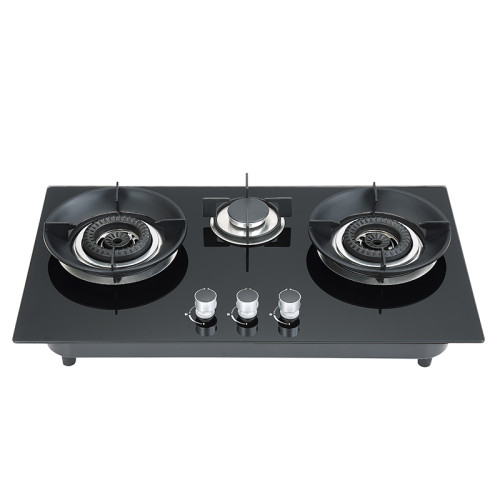 3 Burner Gas Stove | Black Glass | Built-in Stove | OEM/ODM | B715