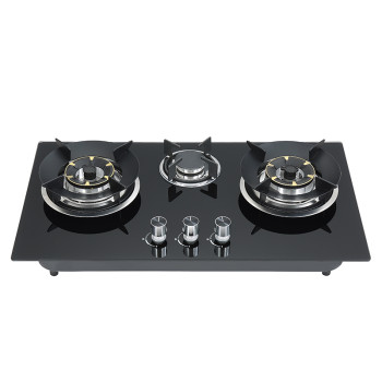 High-End 3 Burner Gas Cooktops | Customizable 30 Inch Glass Top Gas Cooktop | B711
