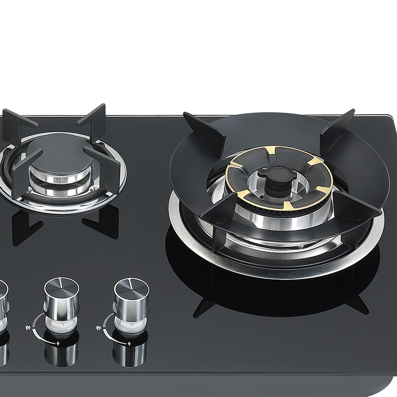 Bousit 3 Burner Tempered Glass Gas Stove B715