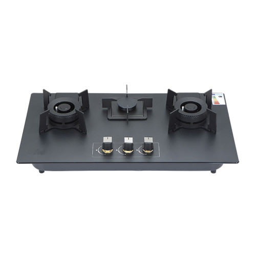 3 Burner Gas Cooking Stove Equipment Provider | Private Label Gas Hobs | EC-black