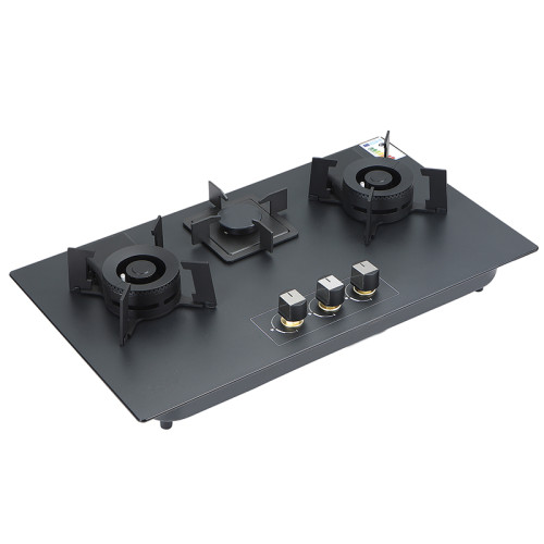 3 Burner Gas Cooking Stove Equipment Provider | Private Label Gas Hobs | EC-black