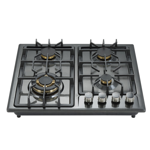 Stainless Steel Gas Stove | OEM/ODM 4 Burner Built-in Gas Cooker Hob | G401(Black color)