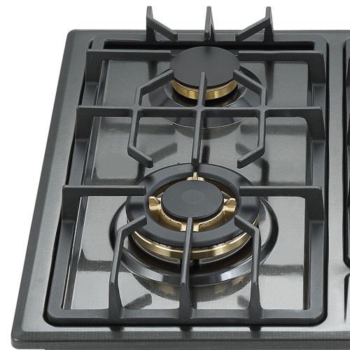 Stainless Steel Gas Stove | OEM/ODM 4 Burner Built-in Gas Cooker Hob | G401(Black color)